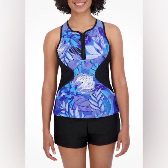 ZeroXposur 2 Piece Tankini & Swim Shorts Swimsuit Set Women’s Size Medium - Picture 1 of 12